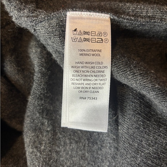 Rachel Zoe Cardigan 100% Merino Wool Open Long Charcoal Gray Size XS - Picture 7 of 8